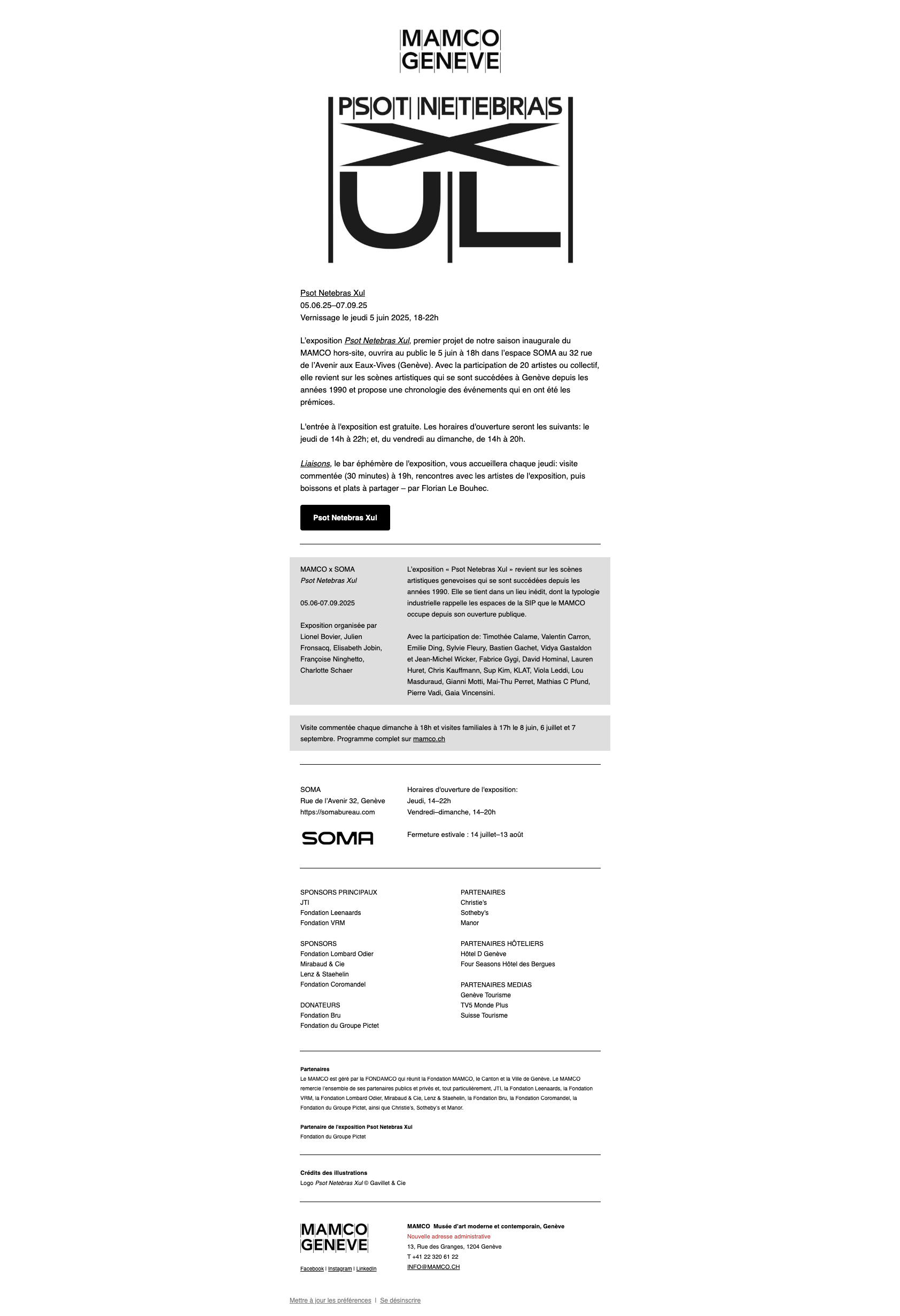 Vernissage le 5 juin de Psot Netebras Xul – Soma Genève Vernissage le 5 juin de Psot Netebras Xul – Soma Genève