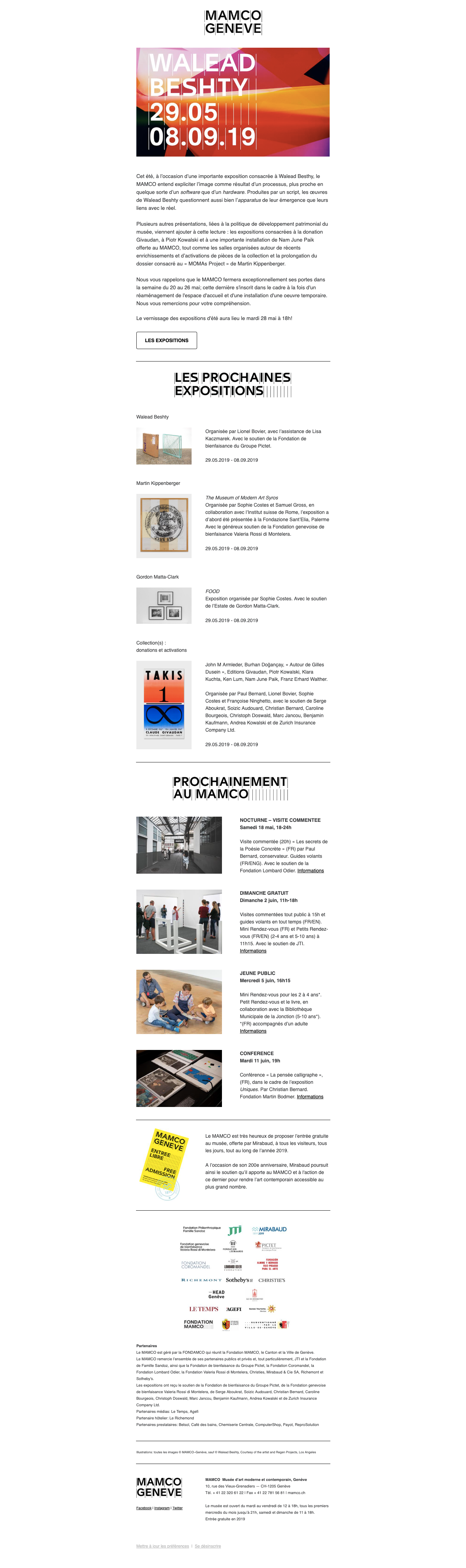 Les prochaines expositions du MAMCO Les prochaines expositions du MAMCO