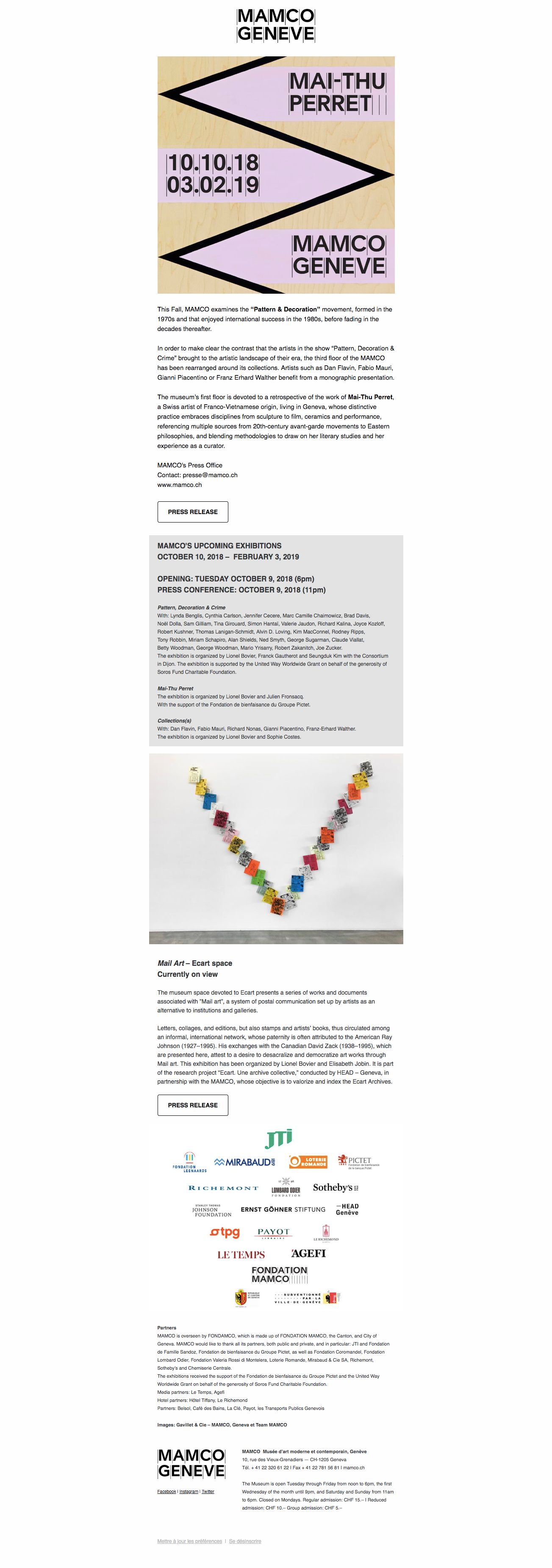 MAMCO's next exhibitions MAMCO's next exhibitions